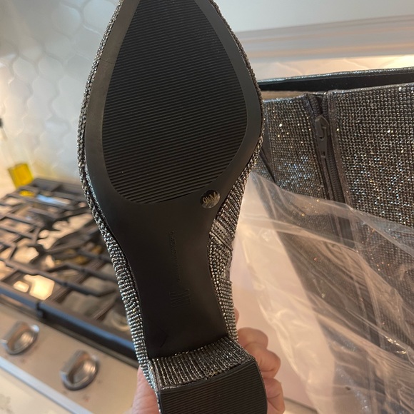 NWT INC Pewter Crystal Knee Boots - Picture 4 of 7